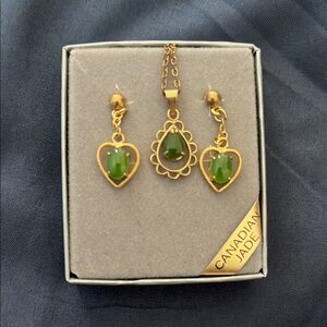 Gold and Green Jewelry Set